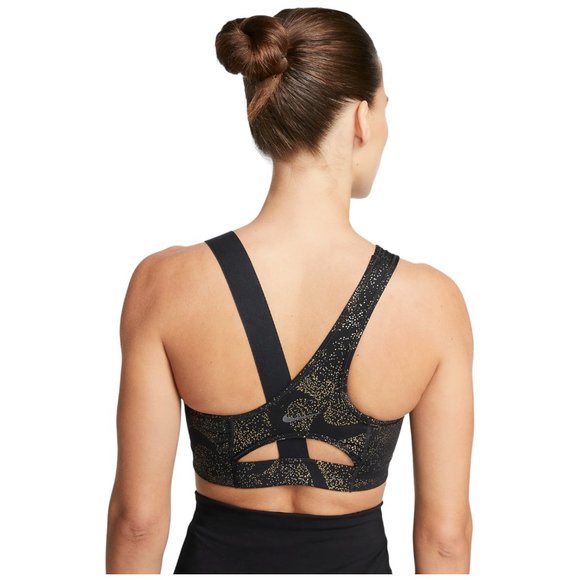 Small - NIKE Sports Bra - Non-Padded Medium-Support Stardust Black NEW - Picture 5 of 7